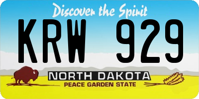 ND license plate KRW929