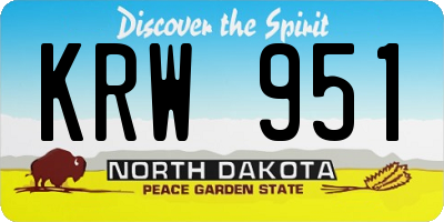 ND license plate KRW951