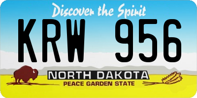 ND license plate KRW956