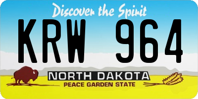 ND license plate KRW964