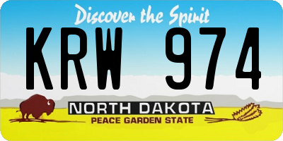 ND license plate KRW974