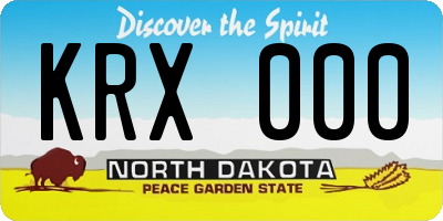 ND license plate KRX000