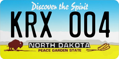 ND license plate KRX004
