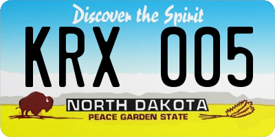ND license plate KRX005