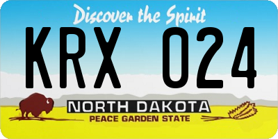 ND license plate KRX024