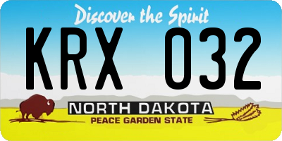 ND license plate KRX032