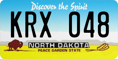 ND license plate KRX048