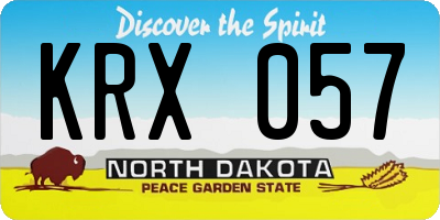 ND license plate KRX057
