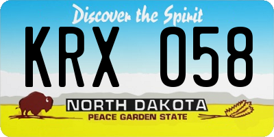ND license plate KRX058