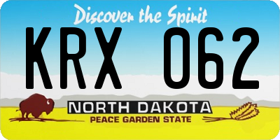 ND license plate KRX062