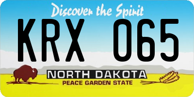 ND license plate KRX065