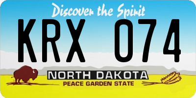 ND license plate KRX074