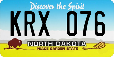 ND license plate KRX076