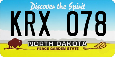 ND license plate KRX078
