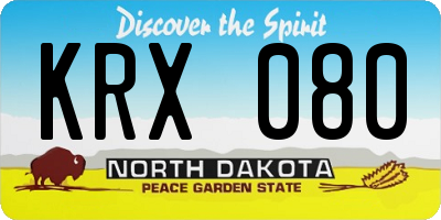ND license plate KRX080