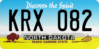 ND license plate KRX082
