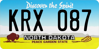 ND license plate KRX087