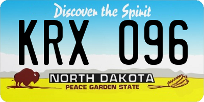 ND license plate KRX096