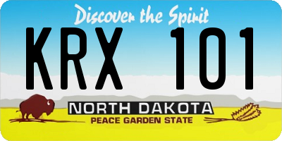 ND license plate KRX101