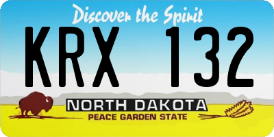 ND license plate KRX132
