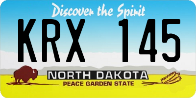 ND license plate KRX145