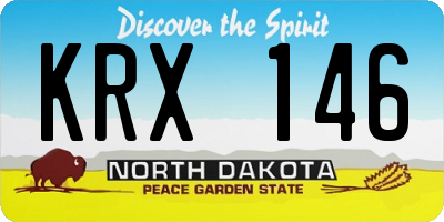 ND license plate KRX146