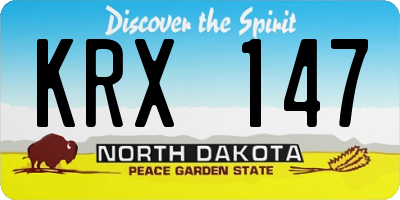 ND license plate KRX147