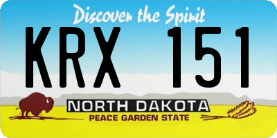 ND license plate KRX151