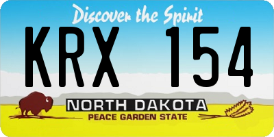 ND license plate KRX154