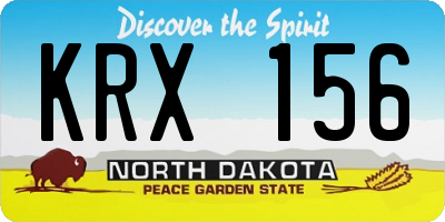 ND license plate KRX156