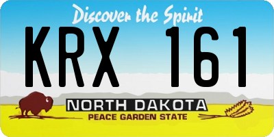 ND license plate KRX161