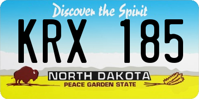 ND license plate KRX185