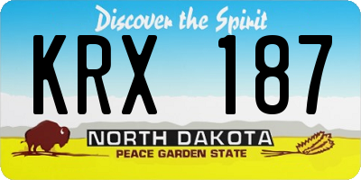 ND license plate KRX187