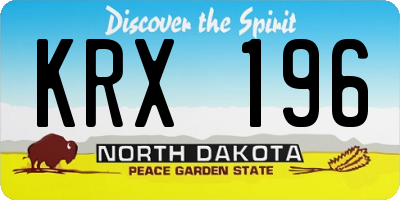 ND license plate KRX196