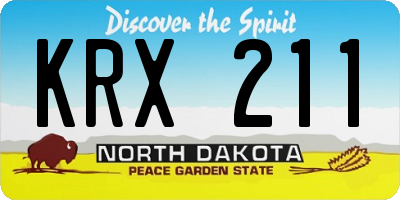 ND license plate KRX211