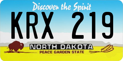 ND license plate KRX219