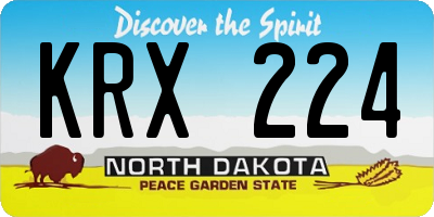 ND license plate KRX224