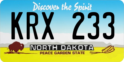 ND license plate KRX233