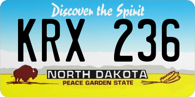ND license plate KRX236