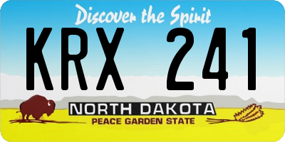 ND license plate KRX241