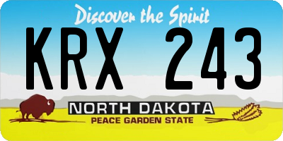 ND license plate KRX243