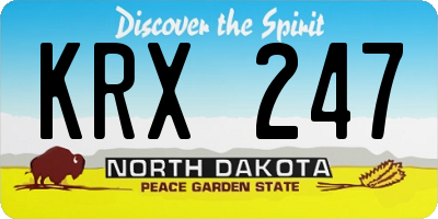 ND license plate KRX247