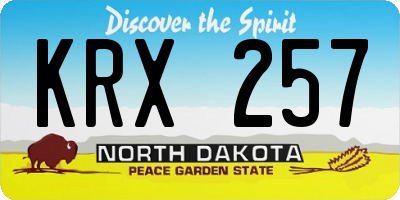 ND license plate KRX257