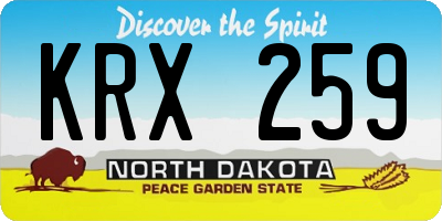 ND license plate KRX259