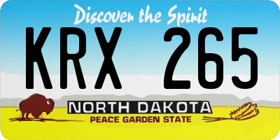 ND license plate KRX265