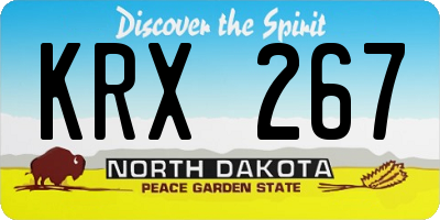ND license plate KRX267
