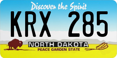 ND license plate KRX285