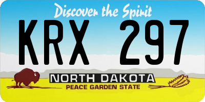 ND license plate KRX297
