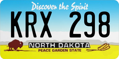 ND license plate KRX298