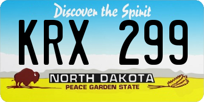 ND license plate KRX299